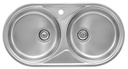 Fregadero Duo de 2 cubetas de acero inoxidable, 840x440x145 mm, (A870920845)