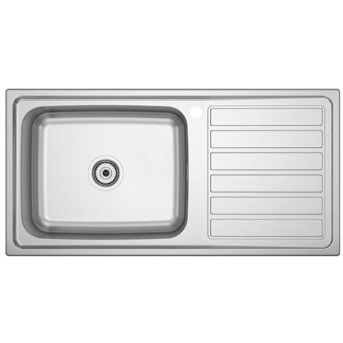 [PROCA873101C01] Fregadero Glasgow de 1 cubeta de acero inoxidable y escurridor, 1000x500x180 mm, (A873101C01)