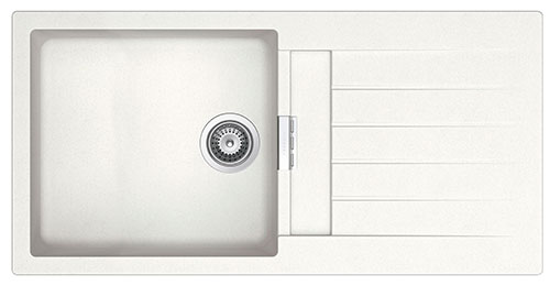 [PROCA880130020] Fregadero reversible Oslo (ks) de 1 cubeta de QUARZEX y escurridor, 1000x500x200 mm, blanco, (A880130020)