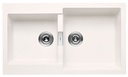 Fregadero reversible Oslo (ks) de 2 cubetas de QUARZEX, 860x500x200 mm, blanco, (A880160020)