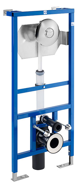 Bastidor emp. In-Wall Systems DUPLO WC FLUXOR SINGLE p/in. susp. c/fl. de doble desc. codo Ø90/110, 500x140x1120mm (A890092300)
