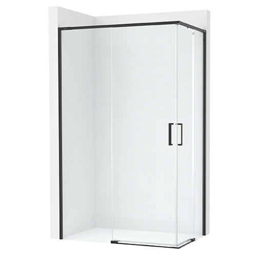 [PROCAM20H44C7D0016NMN] Angular ducha Ura (2 hojas correderas +2 fijas), 1100x50x2000 mm, negro mate (AM20H44C7D0016NMN)