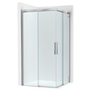 Lateral ducha Naray L2 (1 hoja corredera +1 fija) 900x50x2000 mm, cristal transp., perfil plata brillo, (AM2833847D0012NMN)