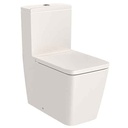 Inodoro completo Square Rimless adosado a pared c/salida dual (taza, cisterna alim. inf. y tapa amort.), beige