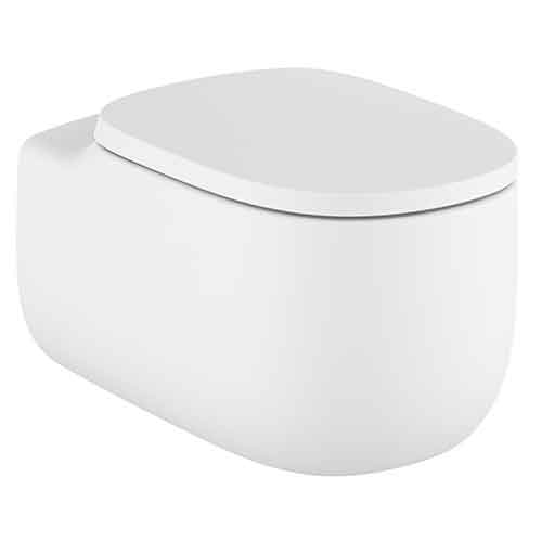 [UROC014] Inodoro Beyond suspendido Rimless con salida horizontal (incluye taza y tapa amortiguada), blanco mate