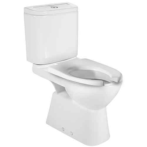 Inodoro completo Access c/salida vert. p/mov. reducida (inc. taza, cisterna alim. inf. y aro con apertura frontal), blanco